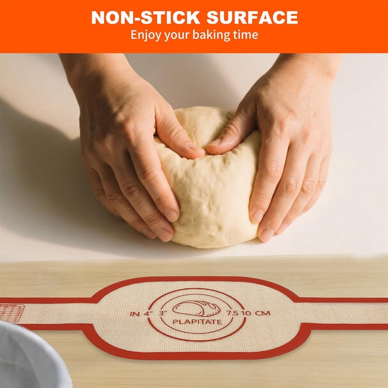 PLAPITATE Silicone Bread Sling Dutch Oven Liner, Non-Stick & Easy Clean Reusable Oval Silicone Bread Sling Baking Mat, Easy to Transfer Sourdough Bread - 2 Red Set - Image 4